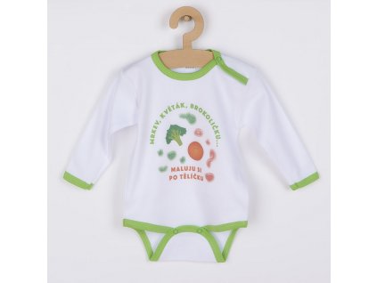 Body s potiskem New Baby ...maluju si po tělíčku (Barva Zelená, Velikost 56 (0-3m))