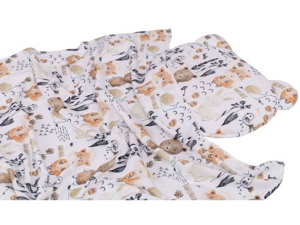 sada do postylky bambusova 2d decka polstarek bamboo happy animals bila