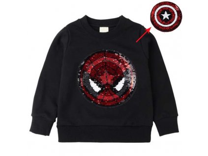 colorful superman hoodies magic discoloration sequin spiderman cartoon paillettes soccer sweatshirt for boys and girls spiderman black
