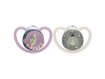 Šidítko NUK Happy Nights 6-18m 2ks/BOX holka (Barva Růžová, Velikost 6-18 m)