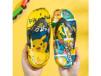 Dětské barevné pantofle žabky Pokémon (26-35 EUR)