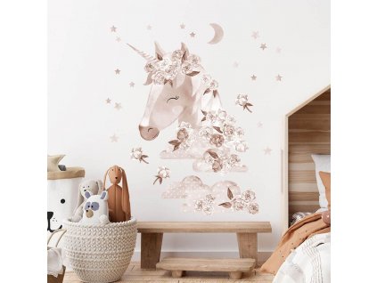 Samolepka na zeď Boho unicorn (Barva Béžová)