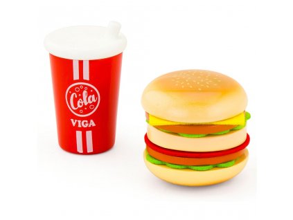 Dřevěná souprava hamburger a Cola Viga (Barva Multicolor)