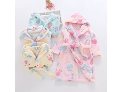 Children Flannel Bathrobes Nightwear 2018 Fashion Children Pajamas Hooded Bathrobe Soft Bath Robe Cute Girls Robe 1