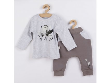 Kojenecké bavlněné tepláčky a tričko Koala Birdy šedé, vel. 80 (9-12m)
