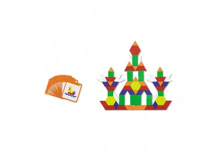 Dřevěná magnetická skládačka Viga Geometrické tvary 102ks (Barva Multicolor)