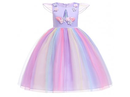 2018 New style 2 10 year summer dress Unicorn children princess dress Children s clothing girls as picture (18)
