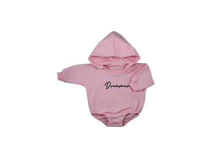 Kojenecké teplákové body baggy s kapucí Koala Dreamer růžová (Barva Růžová, Velikost 68 (4-6m))