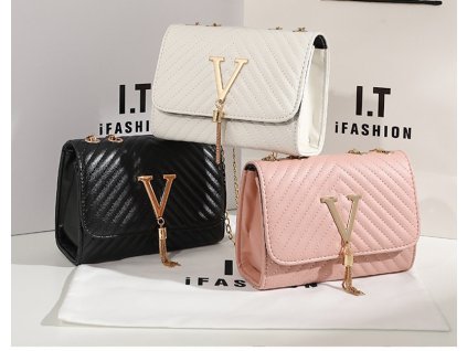 Dámská crossbody kabelka z umělé kůže písmeno V