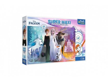 Puzzle 3v1 maxi oboustranné 24 dílků Šťastná země Ledové království/Frozen