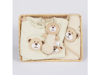 4-dílný kojenecký dárkový set z BIO bavlny New Baby béžová (Barva Béžová)