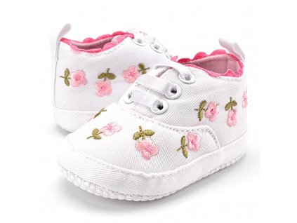 Baby Girl Shoes White Lace Floral Embroidered Soft Shoes Prewalker Walking Toddler Kids Shoes free shipping 1