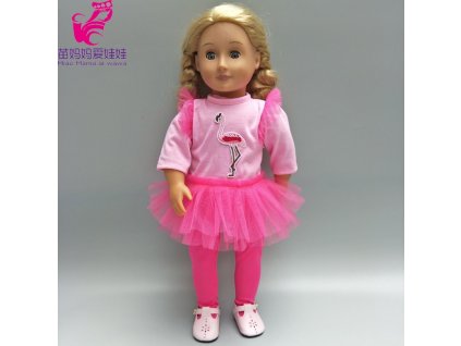 For 43cm Babies Born Dolls Pink tutu dress for 18 inch girls doll princess dress toys 3