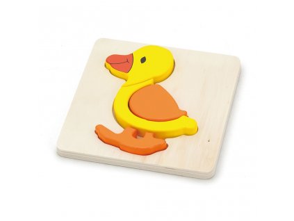 Dřevěné puzzle pro nejmenší Viga Kachnička (Barva Multicolor)