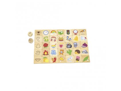 Dřevěné puzzle Smysly Viga (Barva Multicolor)