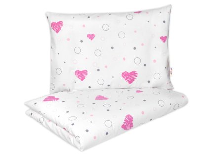 Dětské povlečení, bavlna 2D 140x200/70x80, I love Girl, Baby Nellys, růžová/bílá (Velikost povlečení 140x200/70x80, Rozměry polštáře 70 x 80, Rozměry přikrývky 140 x 200)