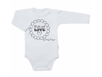 Body dlouhý rukáv Made with love, Baby Nellys, šedé, vel. 62 (Velikost koj oblečení 62 (2-3m))