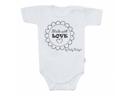 Body krátký rukáv Made with love, Baby Nellys, šedé, vel. 74 (Velikost koj oblečení 74 (6-9m))