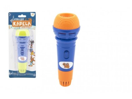 Mikrofon s ozvěnou plast Zvířátka a jejich kapela 19cm 2 barvy na kartě