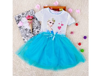 Kids 2 7years New Girls Dresses Vestidos Elsa Dress Kids Snow Queen Children Clothing Summer Girl blue