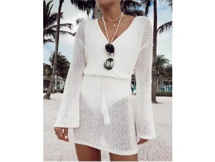 Para Praia Long Sleeve Crochet Swimwear Cover Ups 2023 (1)