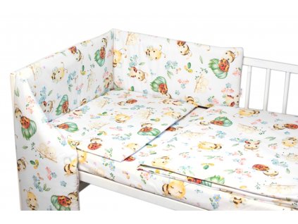 Mantinel s povlečením Premium, 3D sada, Včelky a Berušky - bílá, 120x90cm (Velikost povlečení 120x90)