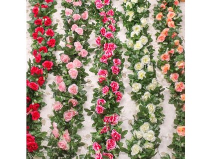 33 flower heads batches of silk roses ivy green leaves used for family wedding decoration fake.jpg Q90.jpg (kopie)