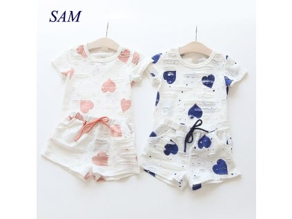 Baby Girls Clothes Sets 2019 Summer Heart Printed Girl Short Sleeve Tops Shirts Shorts Casual Kids 1