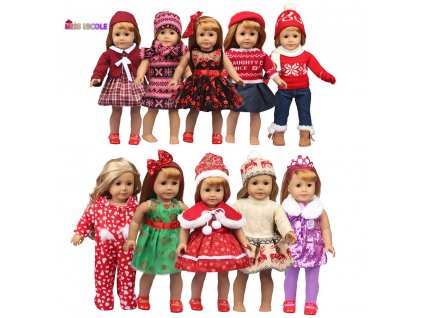 Zimní oblečení s vánočním motivem na panenky Baby Born 43 cm
