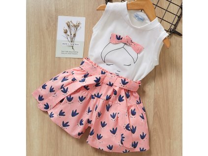 Bear Leader 2019 New Summer Casual Children Sets Flowers Blue T shirt Pants Girls Clothing Sets Pink az803