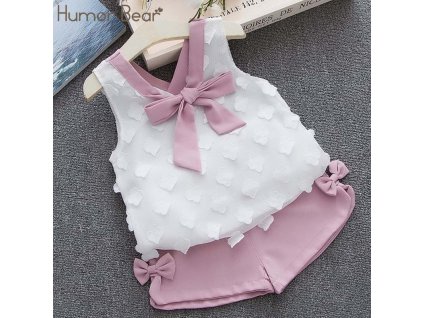 Humor Bear Baby Girl Clothes 2019 Hot Summer New Girls Clothing Sets Kids Bay clothes Toddler Pink 084