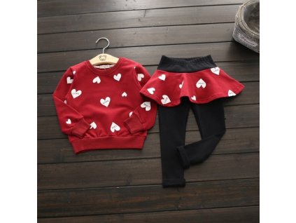 Toddler Girls Clothes kids Autumn Winter T shirt Pants Christmas clothes Girls printed Outfits Sport Suit Red