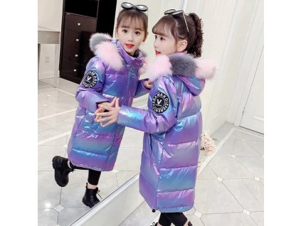 Girls Winter Clothing Cotton Coat Children s Mid length Thick Hooded Fur Collar Jacket Waterproof Warm.jpg Q90.jpg
