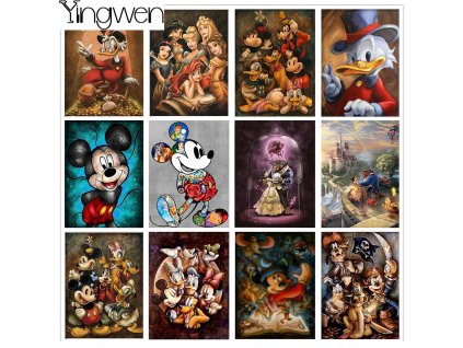 Diamantové malování - Mickey a přátelé (čtvercové diamanty)