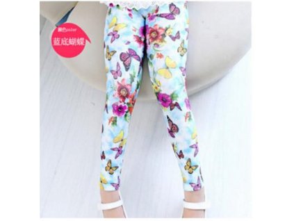 New Style Spring Autumn Children Leggings Flower Butterfly girls pants kids legging Beige