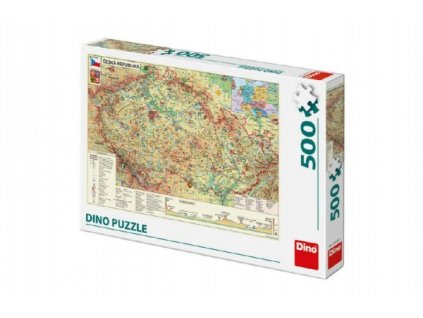 Puzzle Mapa České Republiky 47x33cm 500dílků v krabici 33x23x3,5cm