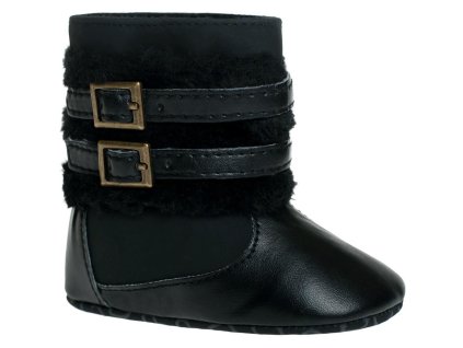 Zimní capačky/botičky BOBO BABY se sponou - černé (Velikost 68-80 (6-12m))