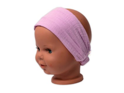 Lehká mušelínová čelenka Bandana, růžová (Velikost 104/110 (3-5r))