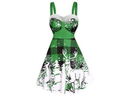 Women s Dress Christmas Floral Print Cold Shoulder Flounce Trim Elegant Dresses For New Year 2022.jpg 640x640 (17)