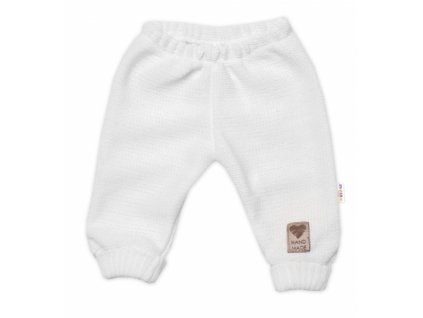 Pletené kojenecké kalhoty Hand Made Baby Nellys, bílé, vel. 80/86 (Velikost koj oblečení 80/86 (12-18m))