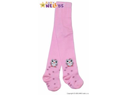 Bavlněné punčocháče Baby Nellys ® - Sovička růžové