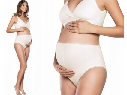 Bavlněné kalhotky Mama maxi, 1ks v balení, béžové, vel. L (Velikosti těh moda L (40))