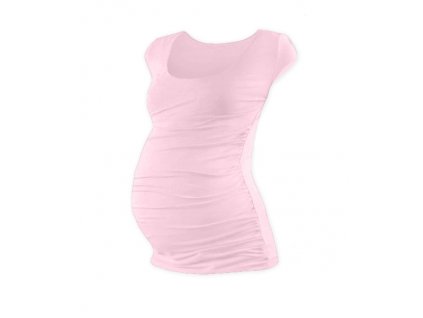 JOŽÁNEK Těhotenské triko mini rukáv JOHANKA - světle růžová (Velikosti těh moda XXL/XXXL)