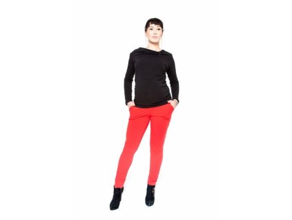 Těhotenské kalhoty Be MaaMaa - KALI červené, vel. S (Velikosti těh moda S (36))
