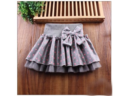 Cute Bowknots Child Skirt Kids Pleated Wool Blend Skirt Knited dot print Toddlers girls clothes Christmas 0