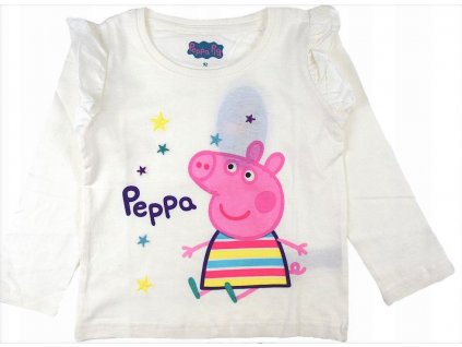 TRIKO s dlouhým rukávem PEPPA PIG, krémové