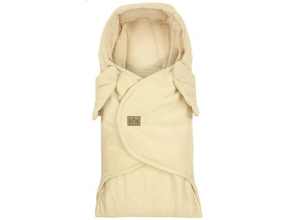 zavinovaci deka s kapuci little elite 100 x 115 cm andelska kridla bezova