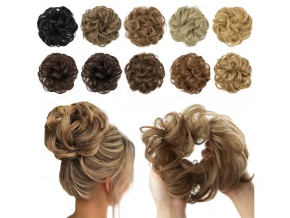 Synthetic Hair Bun Extensions Messy Curly Elastic Hair Scrunchies Hairpieces Synthetic Chignon Donut Updo Hair Pieces.jpg