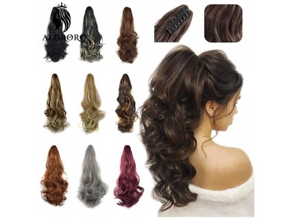 Synthetic 22inch Claw Clip Ponytail Hair Extension Wavy Ponytail Synthetic Ponytail Hair Clip For Women Pony.jpg
