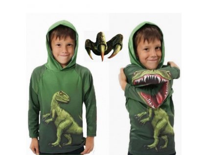 Jurassic World Boys Dinosaur T Shirt Spring and Autumn Children Hooded Long Sleeve Sweater Kids Top 0